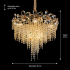 Candelabru Cristal BLOSSOM Nobile, 5xE14, 40cm, Auriu Lucios, Inaltime Reglabila, Metal si Cristal [4]