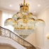 Candelabru Cristal PALACE Supremo 29xG9, D115cm, Auriu Lucios, Inaltime Reglabila, Metal si Cristal [4]