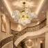 Candelabru Cristal PALACE, 6 brate, 12xG9, D69cm, Auriu Lucios, Inaltime Reglabila, Metal si Cristal [3]