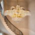 Candelabru Cristal PALACE, 8 brate, D80cm, Auriu Lucios, Inaltime Reglabila, Metal si Cristal [2]