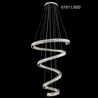 Candelabru LED cu Telecomanda TWIST, 272W, Diametru 80 cm, Inaltime 150 cm, Lumina Rece/Neutra/Calda, Dimabila, Crom, Cristal, Otel