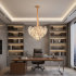 Candelabru Cristal, Eleganza 7xE14, Diametru 40cm, Auriu Lucios, Inaltime Reglabila, Metal si Cristal [3]
