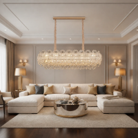 Candelabru Cristal CROWN Supremo 11xE14, Dimensiune 80x30 cm, Inaltime 33 cm, Auriu Lucios, Inaltime Reglabila, Design Elegant