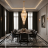 Candelabru Cristal LACE Supremo 26xE14, Diametru 60cm, Inaltime 180cm, Auriu Lucios, Inaltime Reglabila, Design Elegant [2]