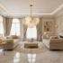 Candelabru Cristal LUXE Eleganza 9xE14, Diametru 50cm, Inaltime 33cm, Auriu Lucios, Inaltime Reglabila, Design Elegant [2]