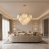 Candelabru Cristal LUXE Magno, 21xE14, Diametru 60cm, Inaltime 40cm, Auriu Lucios, Inaltime Reglabila, Design Elegant [2]