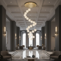Candelabru Cristal MILLE, 25xG9 , Diametru 60cm x Inaltime 340cm, Cristal si Metal, Auriu