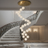 Candelabru Cristal MILLE, 25xG9 , Diametru 60cm x Inaltime 340cm, Cristal si Metal, Auriu [3]