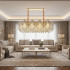 Candelabru Cristal VETRA Supremo 15xE14, 100x35 cm, Auriu, Inaltime Reglabila, Metal si Cristal [2]