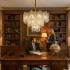 Candelabru Cristal VETRA Nobile 6xE14, D40 cm, Auriu, Inaltime Reglabila, Metal si Cristal [4]