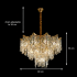 Candelabru Cristal VETRA Regalis 17xE14, D80 cm, Auriu, Inaltime Reglabila, Metal si Cristal [4]