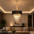 Candelabru Cristal VERSAILLES Petito 3xE14, Diametru 30cm, Auriu Lucios si Negru, Inaltime Reglabila [3]