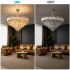 Candelabru Cristal VERSAILLES Supremo 12xE14, Diametru 80cm, Auriu Lucios si Alb, Inaltime Reglabila [3]