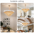 Candelabru Cristal VERSAILLES Supremo 12xE14, Diametru 80cm, Auriu Lucios si Alb, Inaltime Reglabila [4]