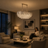 Candelabru Cristal VECTORIA Supremo, 10xE14, Diametru 75x39cm, Crom Lucios, Inaltime Reglabila, Metal si Cristal [3]