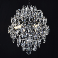 Candelabru Cristal CRYSTARA Nobile, 5x E14, Diametru 40cm, Crom Lucios