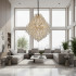 Candelabru Cristal KONIG Regalis, 15xE14, D80 cm, Auriu, Inaltime Reglabila, Metal si Cristal [4]