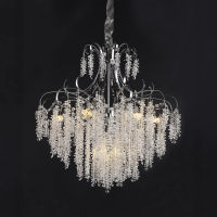 Candelabru Cristal PUBU Eleganza, 5x E14, Diametru 50cm, Crom