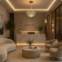 Candelabru Cristal BANO Eleganza, 60W, 7xE14, Lumina Rece/Calda/Neutra, Inaltime Reglabila, Metal si Cristal, Auriu [2]