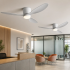 Lustra LED Ventilator VENTIS cu Telecomanda, 21 W, D80cm, Lumina Rece/Neutra/Calda, Metal si Plastic, Alb [2]