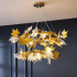 Candelabru Modern, LEAFORA Regalis, 2 cercuri, 12xE14, Diametru 80cm, Auriu, Inaltime Reglabila, Metal si Cristal [4]