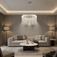 Lustra LED suspendata cu telecomanda ILLUMINA MAGNUS, 38W, lumina Rece/Calda/Neutra, Dimabila, Argintiu