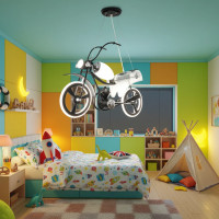Lustra LED pentru copii MOTO, Tip motocicleta, 40W, Lumina Rece/Calda/Neutra, Negru Alb Lustra LED pentru copii MOTO, Tip motocicleta, 40W, Lumina Rece/Calda/Neutra, Negru Alb