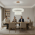 Lustra LED Cristal cu telecomanda, 118W, Lumina Calda/Neutra/Rece, Φ60 cm, Inaltime Reglabila, Metal si Cristal, Auriu [3]