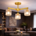 Lustra Clasica Moderna LC110/3GD cu Cristal, 3x E27, Auriu, Metal si Cristal [3]