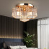Lustra Clasica Moderna Sasha, LC117/3GD, 3x E27, Metal si Cristal, Auriu, Abajur [3]