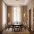 Candelabru Cristal FRAME LED cu Telecomanda, Suspendat, 12 Surse, 36W, Diametru 40cm, Lumina Calda / Neutra / Rece, Inaltime Reglabila, Auriu, Metal si Cristal [2]