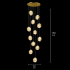 Candelabru Cristal FRAME LED cu Telecomanda, Suspendat, 12 Surse, 36W, Diametru 40cm, Lumina Calda / Neutra / Rece, Inaltime Reglabila, Auriu, Metal si Cristal [4]