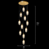 Candelabru Cristal AROHA LED cu Telecomanda, Suspendat, 12 Surse, 36W, Diametru 40cm, Lumina Calda / Neutra / Rece, Inaltime Reglabila, Auriu, Metal si Cristal [4]