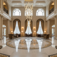 Candelabru Cristal LAGOM LED cu Telecomanda, Suspendat, 30 Surse, 90W, Lumina Calda/Neutra/Rece, Diametru 60cm, Inaltime Reglabila, Auriu, Metal si Cristal