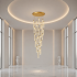 Candelabru Cristal LAGOM LED cu Telecomanda, Suspendat, 30 Surse, 90W, Lumina Calda/Neutra/Rece, Diametru 60cm, Inaltime Reglabila, Auriu, Metal si Cristal [2]