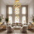 Candelabru Cristal cu Telecomanda DUARA Supremo, 90x300cm, Lumina Calda/Neutra/Rece, Auriu, Metal si Cristal [2]
