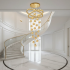 Candelabru Cristal cu Telecomanda DUARA Supremo, 90x300cm, Lumina Calda/Neutra/Rece, Auriu, Metal si Cristal [4]