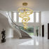 Candelabru Cristal cu Telecomanda RONDOS Supremo, 120x350cm, Lumina Calda/Neutra/Rece, Auriu, Metal si Cristal [2]