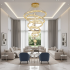 Candelabru Cristal cu Telecomanda KOLO Supremo, 120x350cm, Lumina Calda/Neutra/Rece, Auriu, Metal si Cristal [2]