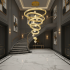 Candelabru Cristal cu Telecomanda KOLO Supremo, 120x350cm, Lumina Calda/Neutra/Rece, Auriu, Metal si Cristal [3]