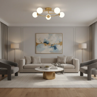 Lustra LED si cristal ORBIT, 72cm, 5xE27, Globuri, Auriu Lustra LED si cristal ORBIT, 72cm, 5xE27, Globuri, Auriu