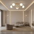 Lustra LED si cristal ORBIT, 72cm, 5xE27, Globuri, Auriu [2]