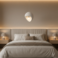 Lustra Moderna AERA, 30 cm, Suspendata, 1 X E27, Alb, Metal si Spuma, Inaltime Reglabila Lustra Moderna AERA, 30 cm, Suspendata, 1 X E27, Alb, Metal si Spuma, Inaltime Reglabila