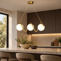 Lustra LOFT Haven, 3x G9, Alb Auriu, Metal, Inaltime Reglabila, Modern
