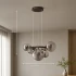 Lustra cu Abajur Rotund , VENERE Zodiaco ,1 Cerc 5xG9, Metal , Negru, Inaltime Reglabila [3]