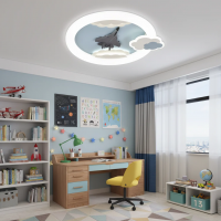 Lustra LED cu telecomanda 72W, Diametru 50cm, lumina Rece/Calda/Neutra, Albastru