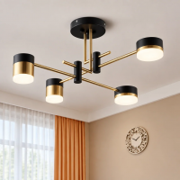 Lustra LED Palius 17W Negru, 4 Brate