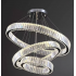 Lustra LED cu telecomanda LLC130/3CH, Cristal si Metal, 119W, 3 Cercuri, Dimabila, Inaltime Reglabila, Lumina Rece/Calda/Neutra, Iluminat Luxos [2]