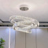 Lustra LED cu telecomanda LLC130/3CH, Cristal si Metal, 119W, 3 Cercuri, Dimabila, Inaltime Reglabila, Lumina Rece/Calda/Neutra, Iluminat Luxos [3]