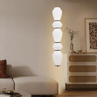 Lustra LED Suspendata cu Telecomanda 77W, LM510/5BK, Inaltime Reglabila, Lumina Calda/Rece/Neutra 3000K/4000K/6000K, Alb, Metal